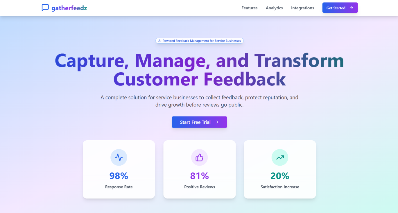 GatherFeedz platform screenshot